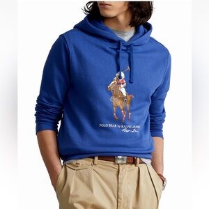 Ralph Lauren Polo Bear & Big Pony Fleece Hoodie M Classic Bear Sweatshirt